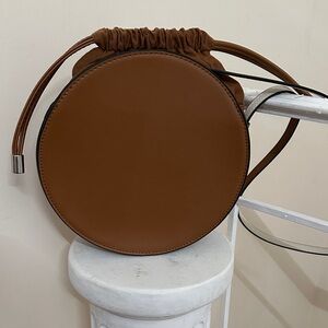 Zara Round Tan Crossbody Bag